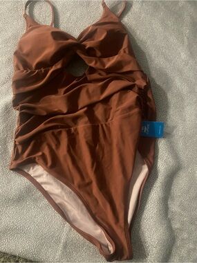 Cupshe Rust Brown One-Piece Swimsuit